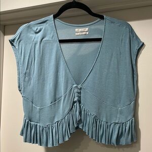 Urban outfitters Blue Ruffled crop top